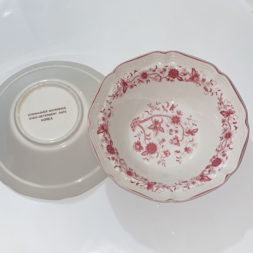 Two Vintage Vegetable’s Serving Bowls Pick White Korea
